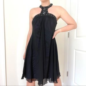 Marc Bouwer Glamit Silk Embellished Swing Dress